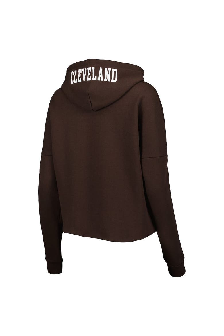 Women's New Era Brown Cleveland Browns Foil Sleeve Pullover Hoodie, Alternate, color, Brown