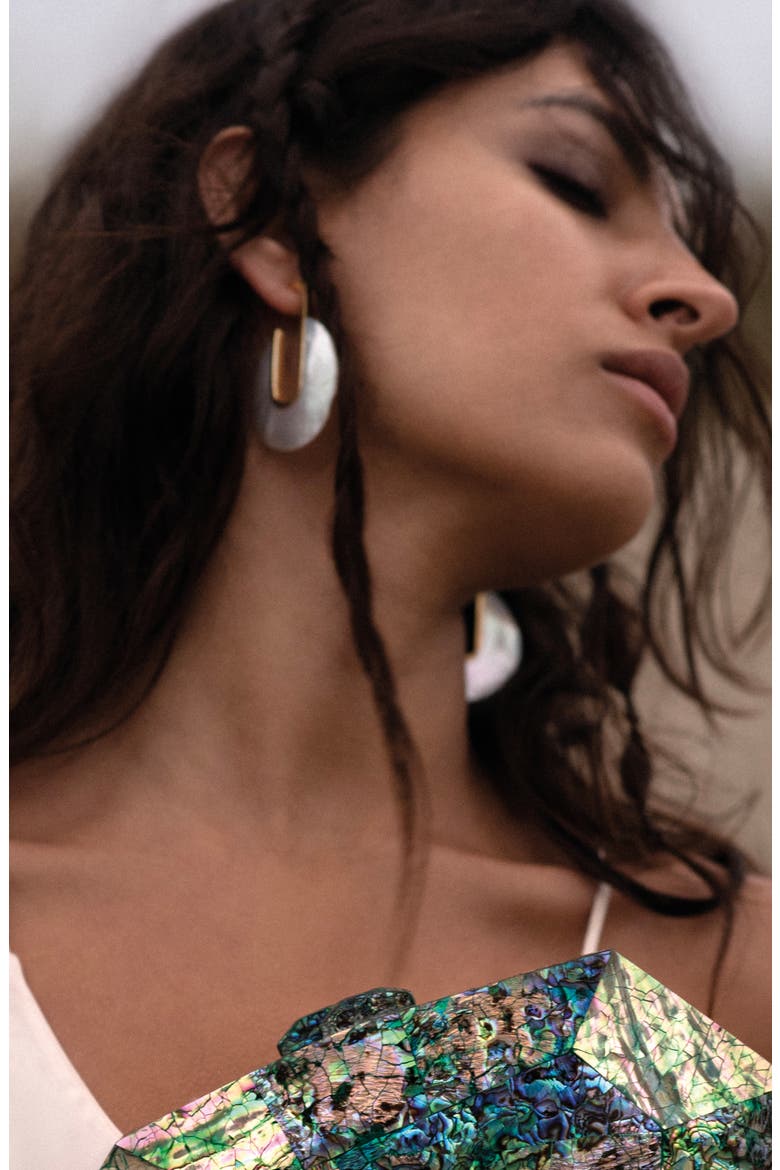 Warrioress Hoops Earrings, Alternate, color, Gold