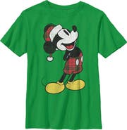 Mickey & Friends Boy's Mickey & Friends Mickey Going Plaid For Christmas Graphic T-Shirt