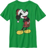 Mickey & Friends Boy's Mickey & Friends Mickey Going Plaid For Christmas Graphic T-Shirt