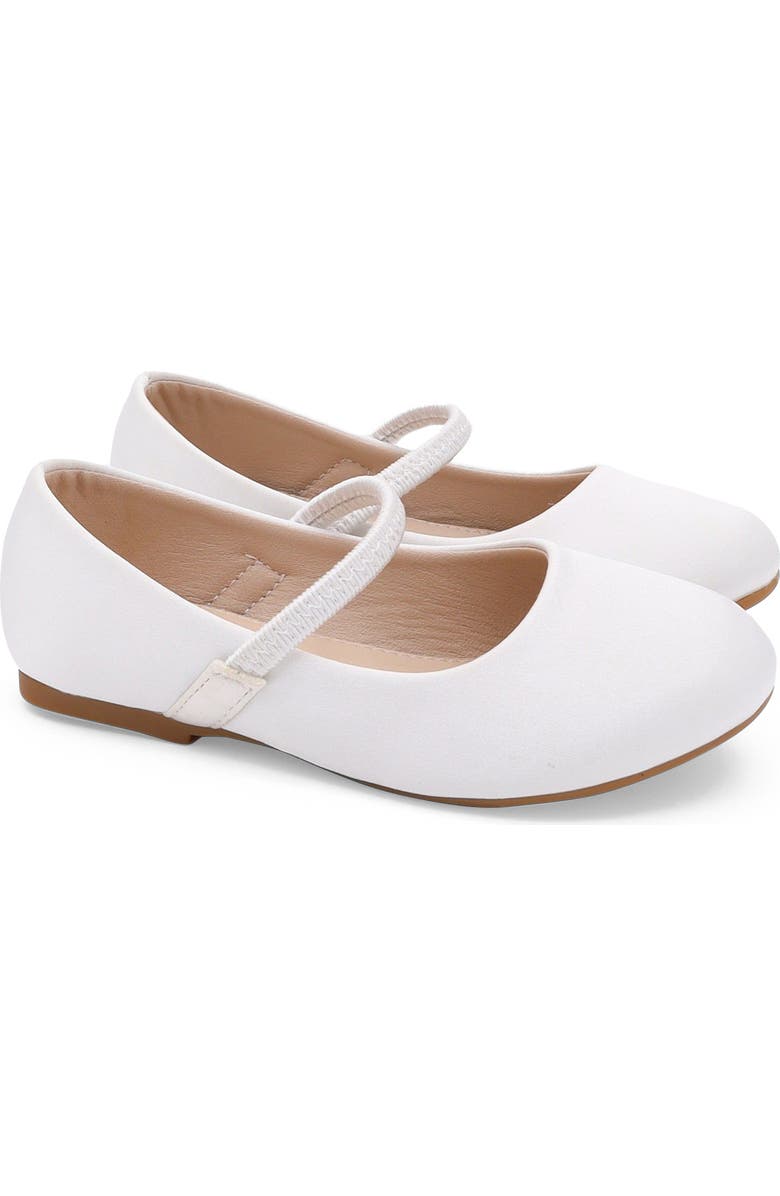 Kailee P Freeman Satin Mary Jane Flats, Alternate, color, White