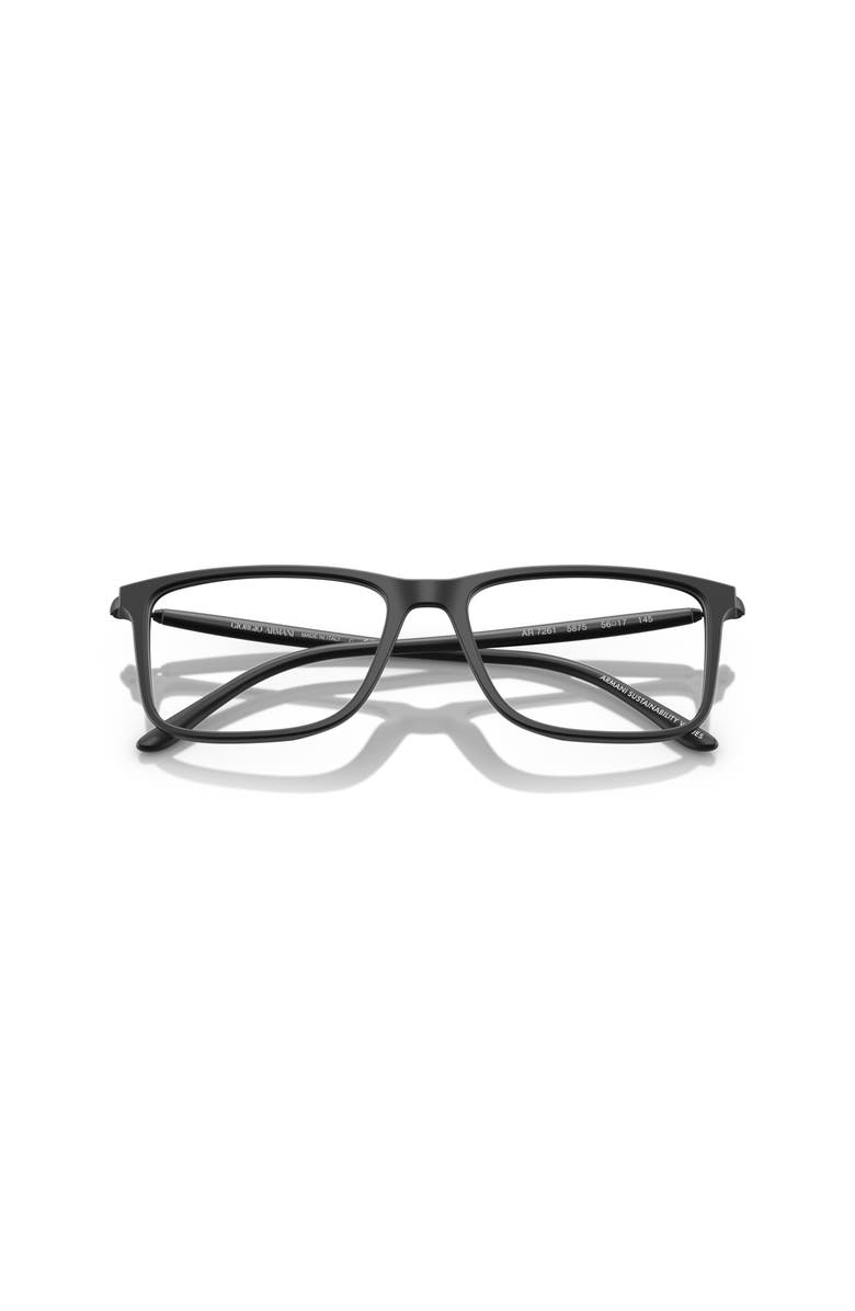 Giorgio Armani 56mm Rectangle optical glasses, Alternate, color, Black