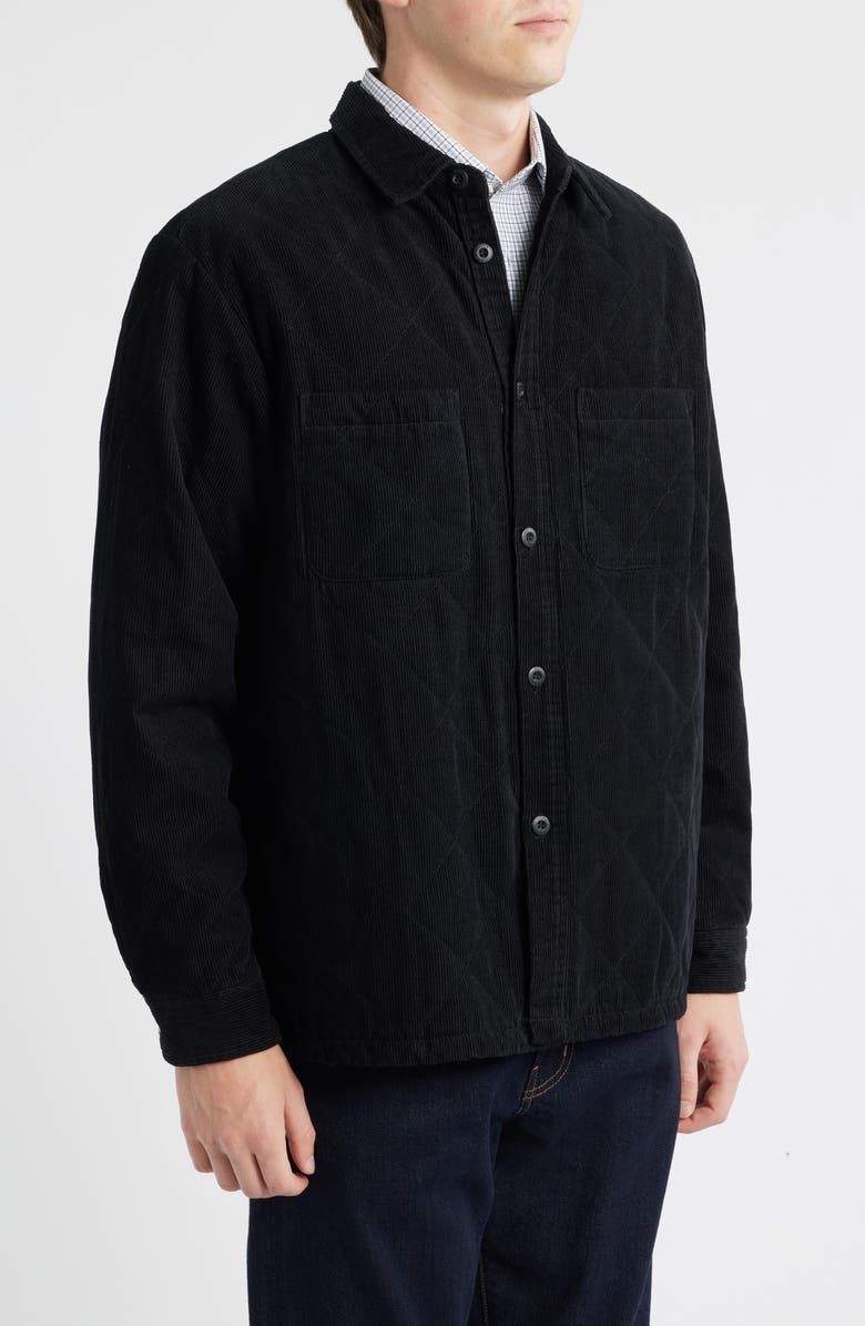 925 Originals Quilted Cotton Corduroy Button-Up Shirt Jacket, Alternate, color, Black