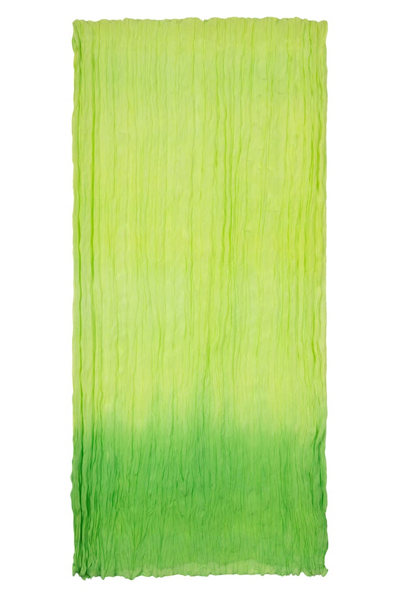 Dip Dye Silk Pleated Scarf, Alternate, color, BLAZE OMBRE
