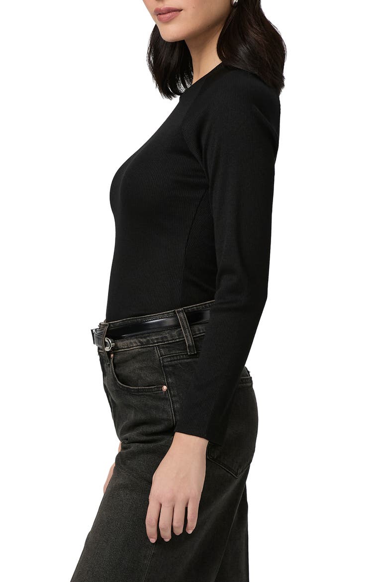 Amren Rib Long Sleeve Top, Alternate, color, BLACK
