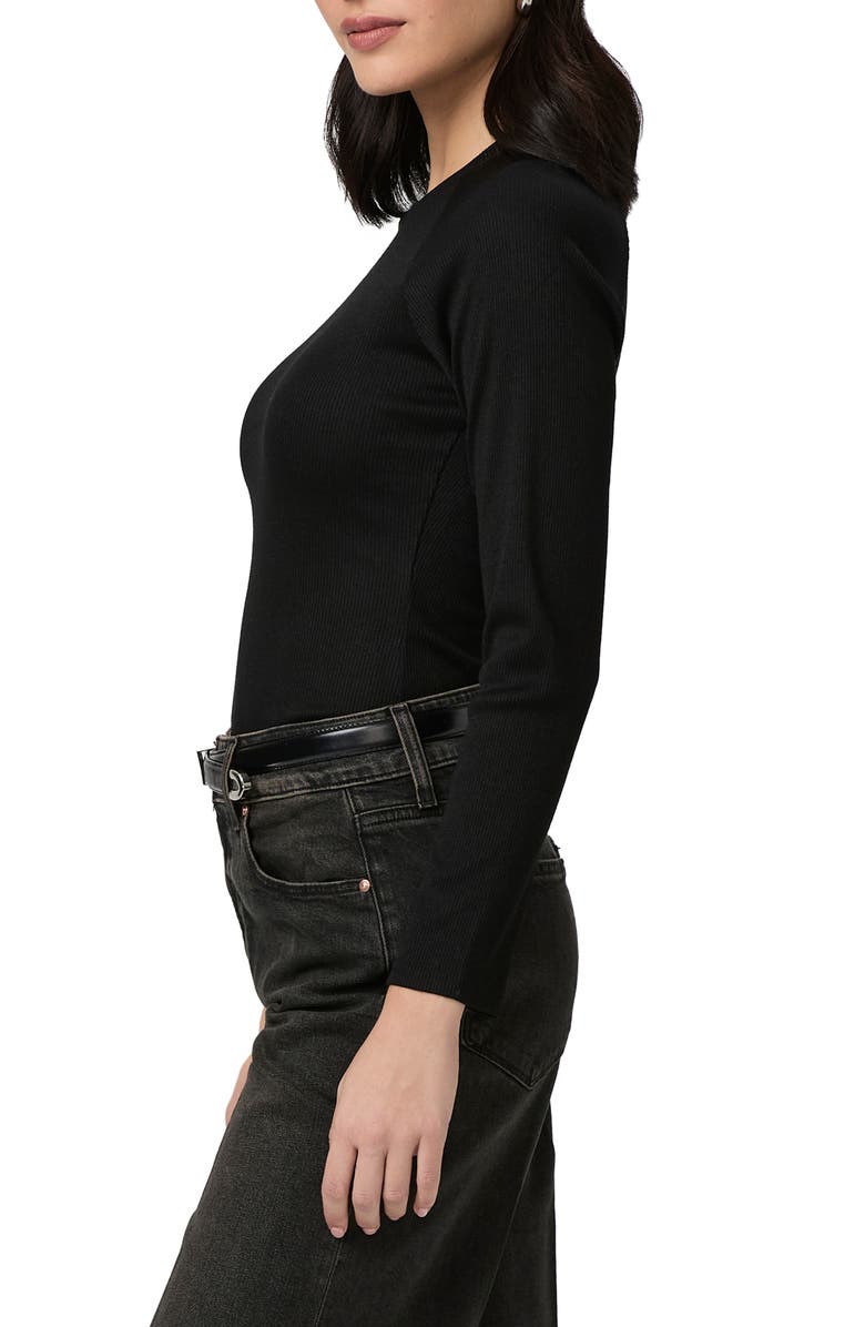 PAIGE Amren Rib Long Sleeve Top, Alternate, color, Black