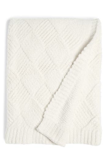 Barefoot Dreams Cozychic Diamond Weave Blanket In White
