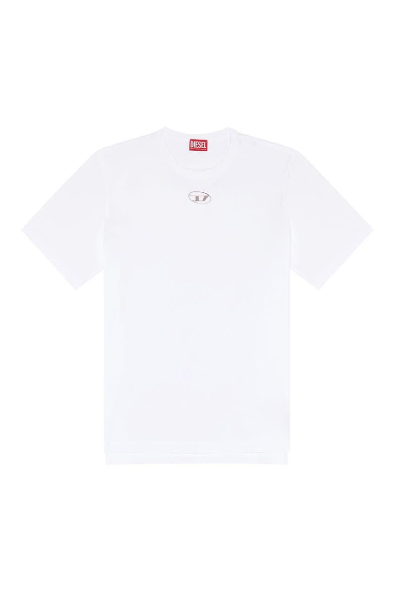 Metallic Oval D Logo T-Shirt, Alternate, color, WHITE