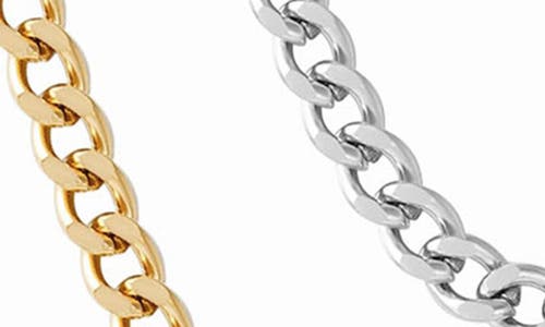 Adornia Set Of 2 Water Resistant Curb Chain Necklaces In Multi