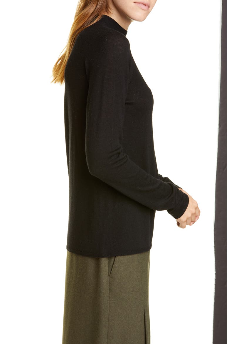 Seamless Wool Blend Mock Neck Top, Alternate, color, BLACK