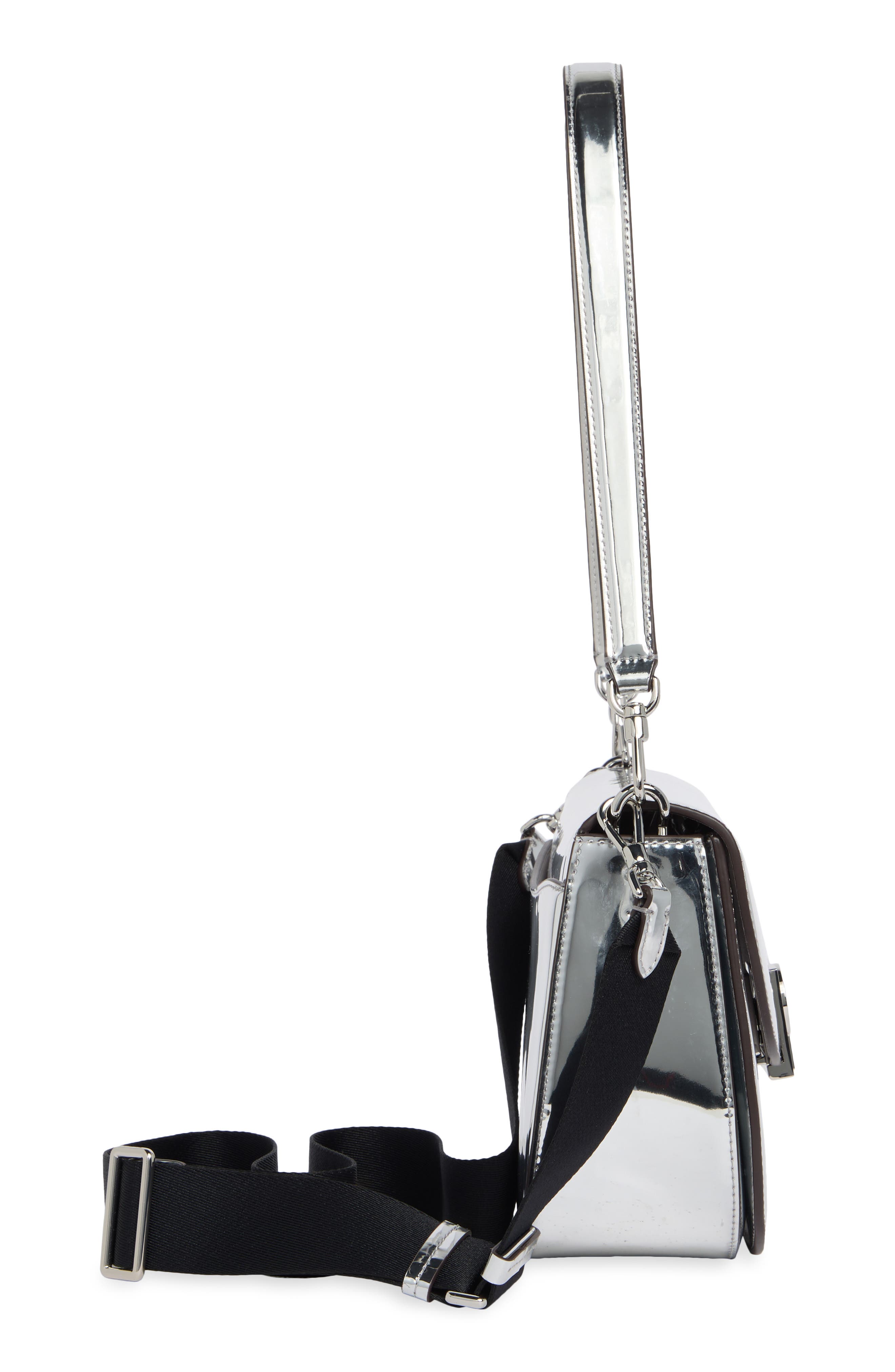 Dakota Leather Saddle Bag, Alternate, color, SILVER