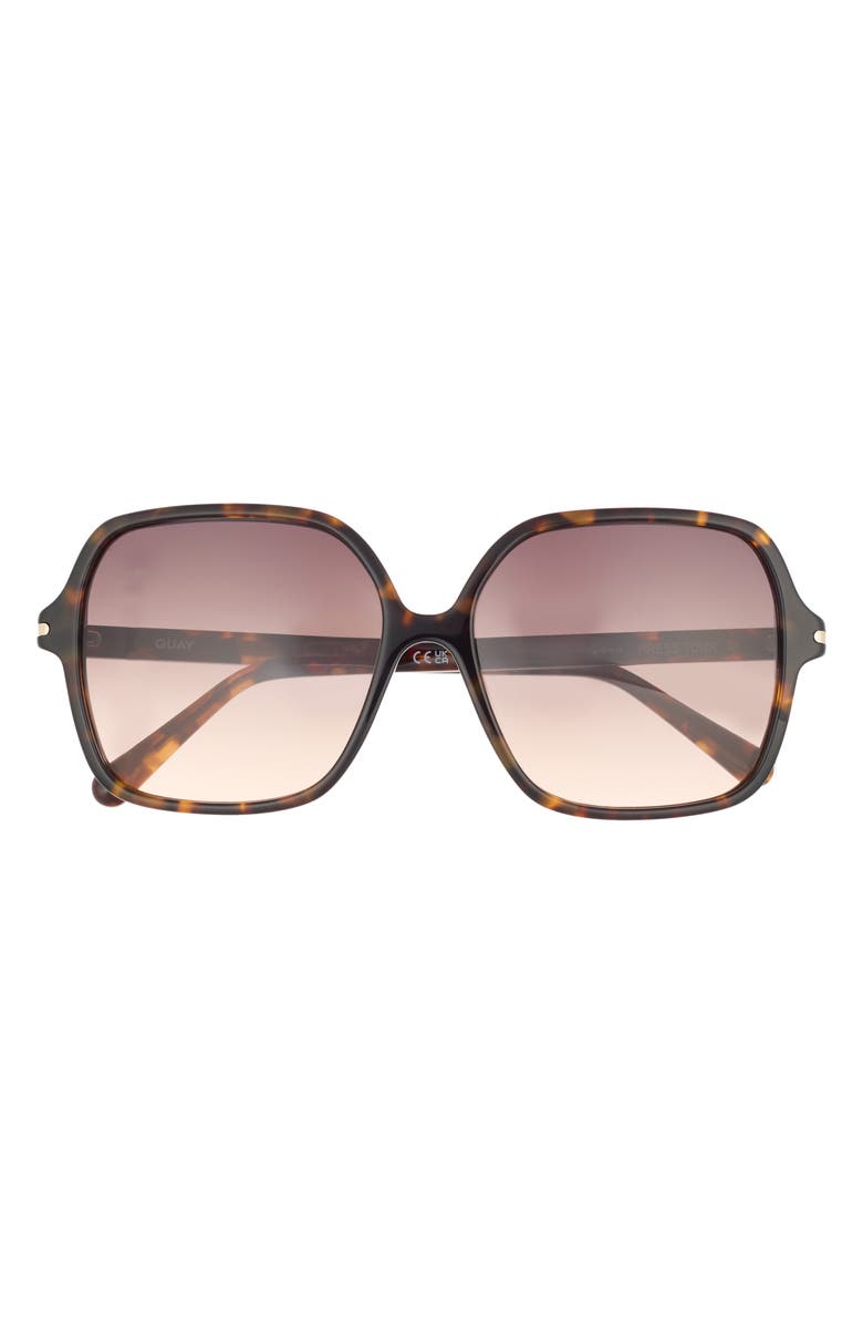 QUAY Press Tour 60mm Gradient Square Sunglasses, Main, color, Neutral Tort/ Dark Fawn