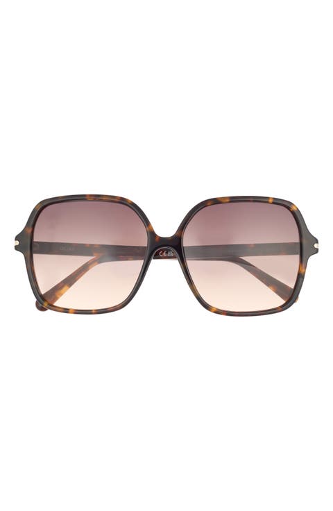 Press Tour 60mm Gradient Square Sunglasses