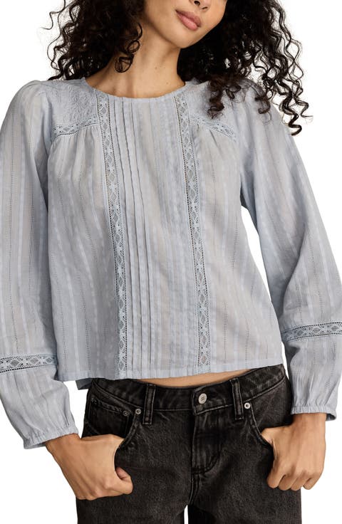 Pintuck Lace Top