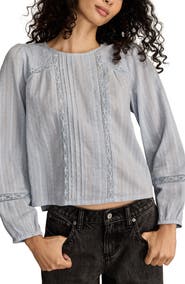 Lucky Brand Pintuck Lace Top