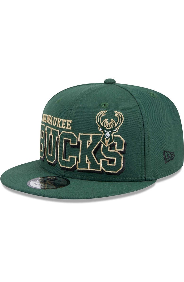 New Era Men's New Era Hunter Green Milwaukee Bucks Gameday 59FIFTY Snapback Hat, Main, color, Hunter Green