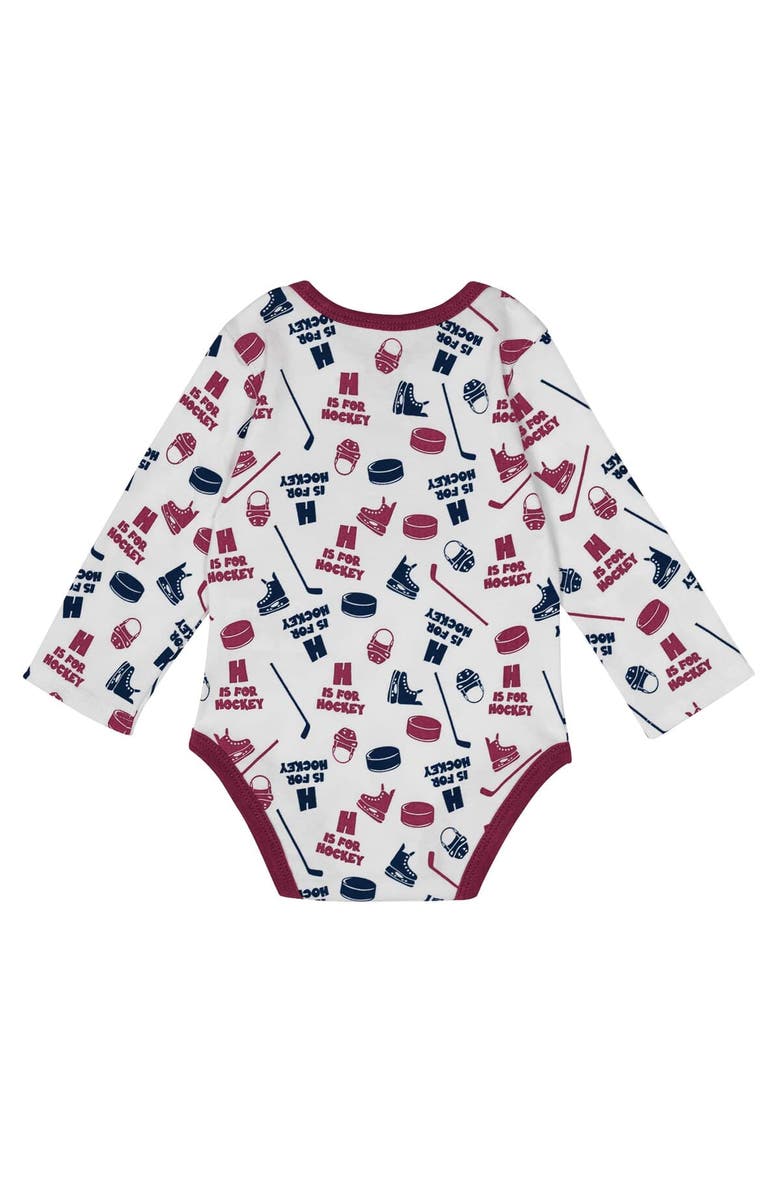 Outerstuff Infant White Colorado Avalanche Quick Learner Long Sleeve Bodysuit, Alternate, color, White