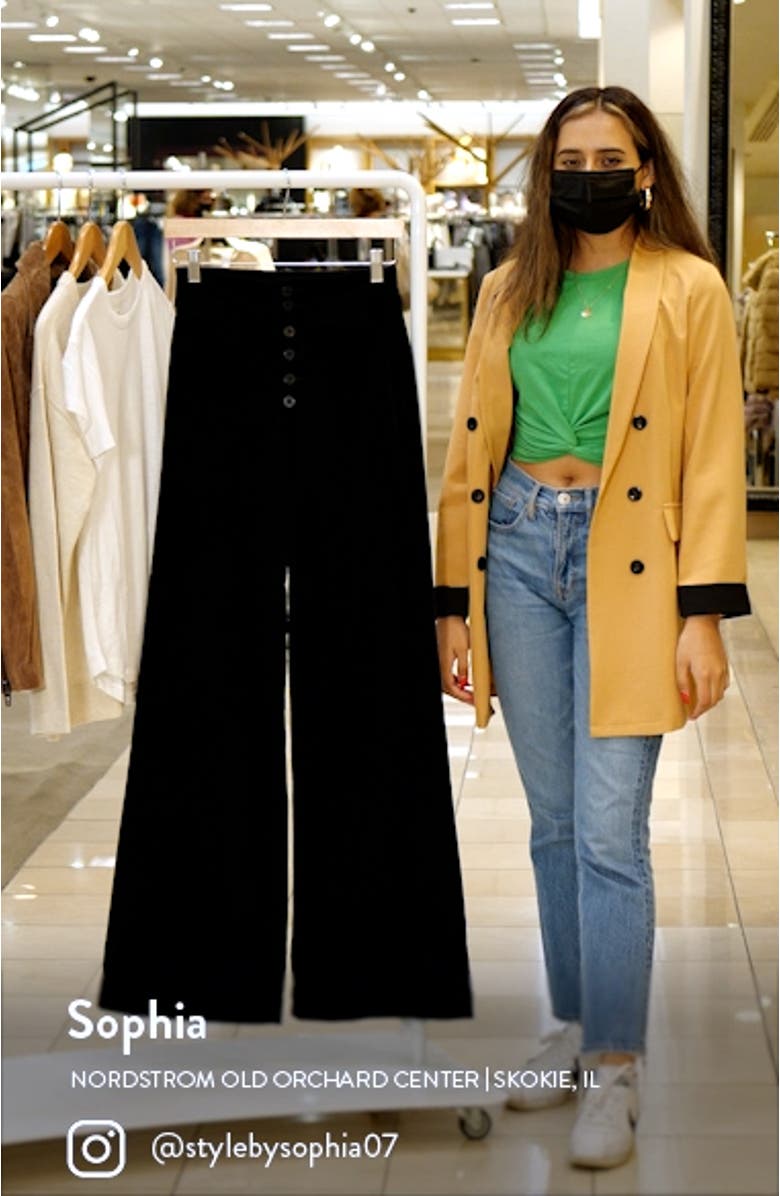 Brighton High Waist Button Fly Velveteen Wide Leg Jeans, sales video thumbnail