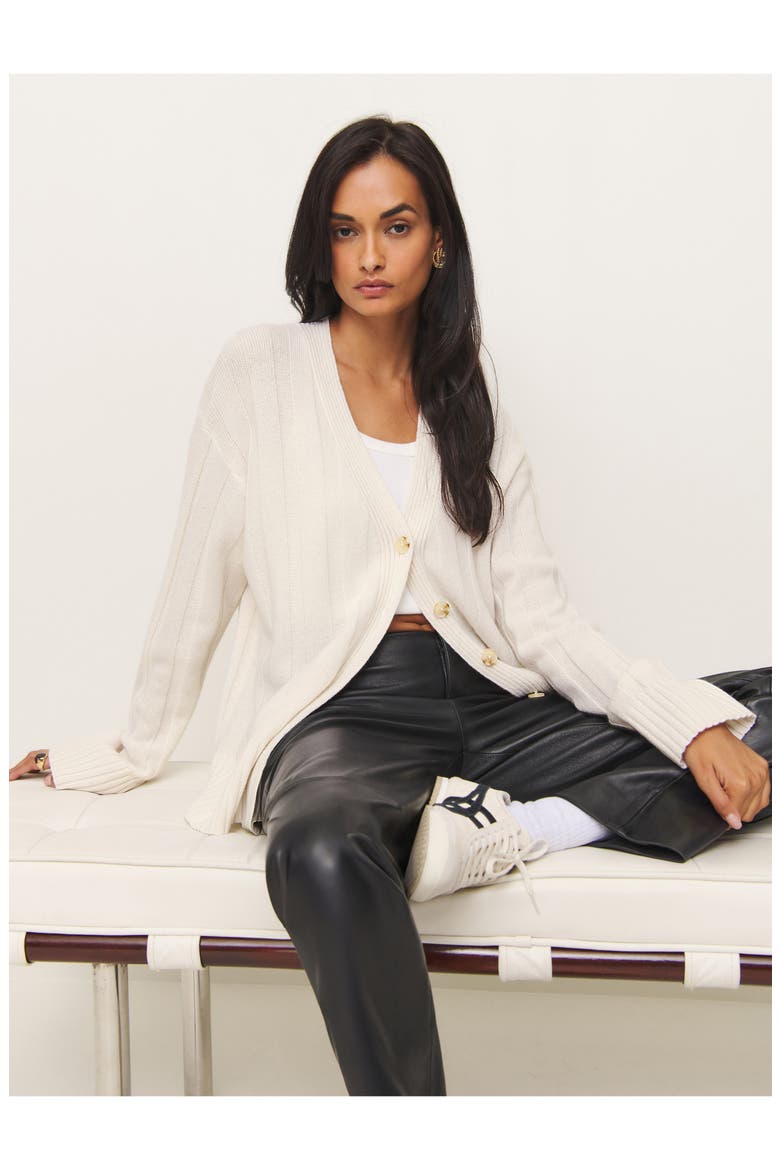 Capri Oversize Recycled Cashmere & Wool Blend Cardigan, Alternate, color, GOSSAMER
