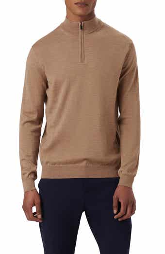 Bugatchi Quarter Zip Merino Wool Pullover
