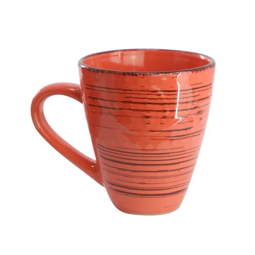 Elama Malibu Jasper 16-piece Stoneware Dinnerware Set In Orange