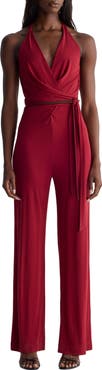 Diane von Furstenberg Daphne Halter Neck Wide Leg Jumpsuit
