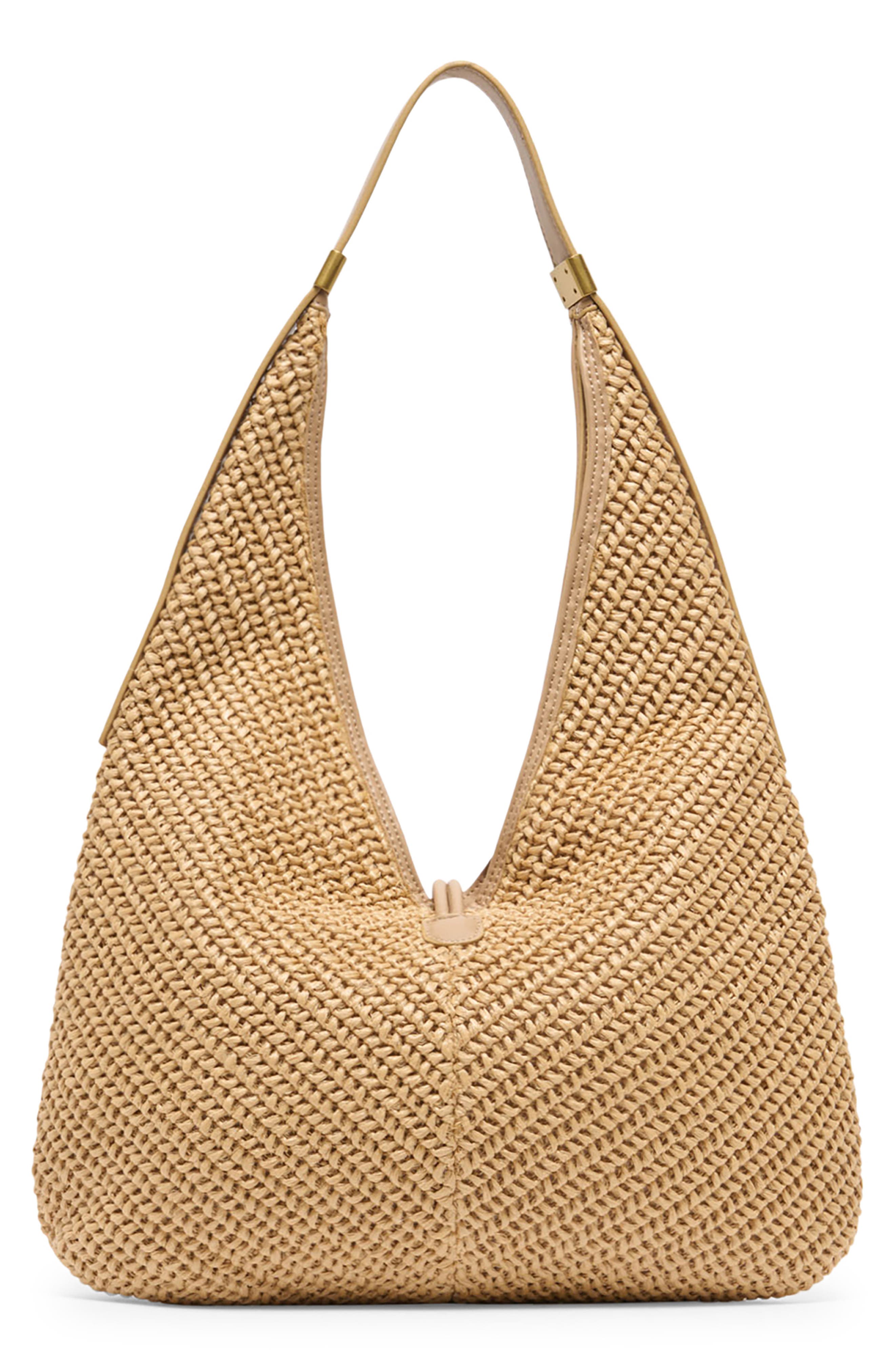 Mercer Raffia Shoulder Bag, Alternate, color, NATURAL