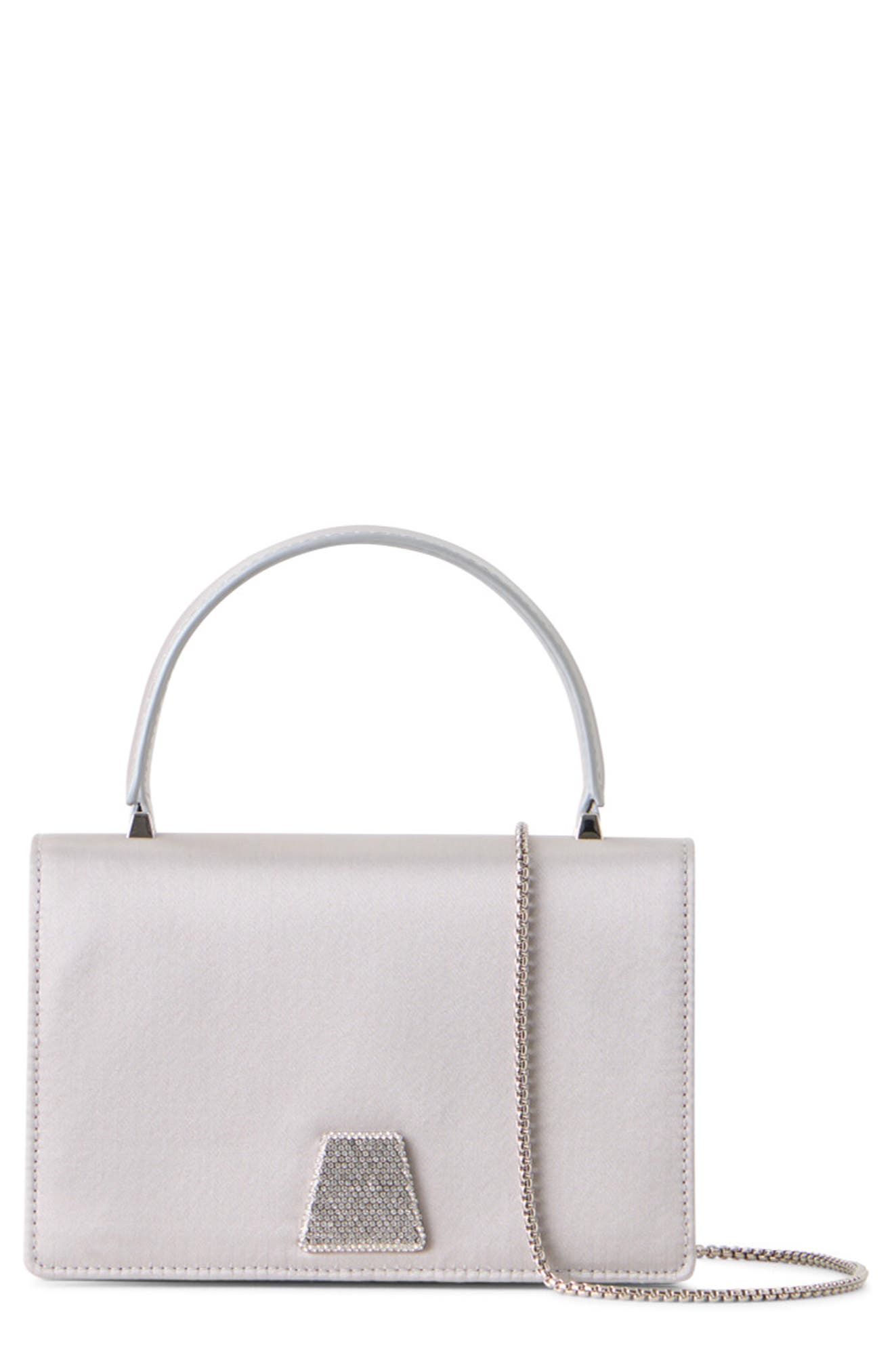 Akris Mini Alice Top Handle Bag, Main, color, Light Silver Metalic