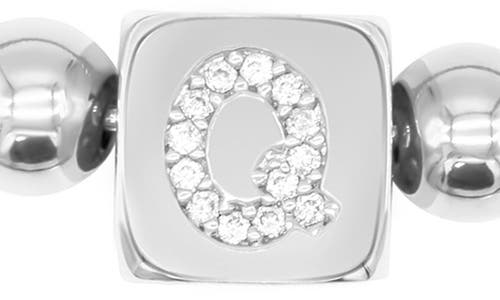 Adornia Crystal Initial Stretch Bracelet In Silver-q