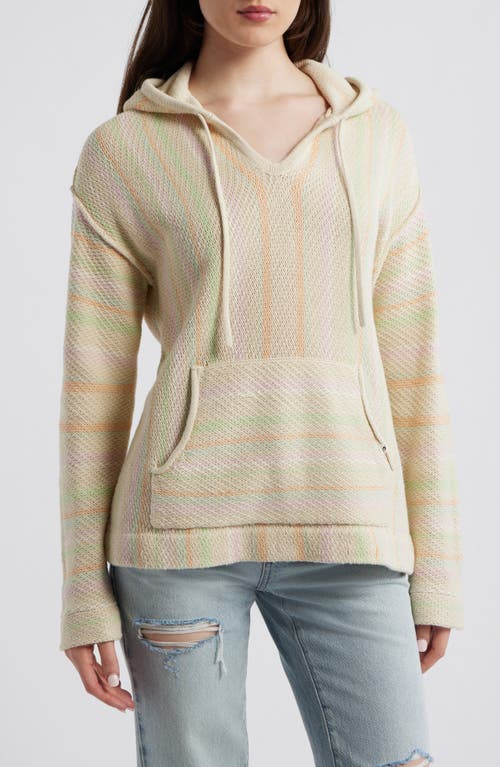 Rip Curl Revival Stripe Knit Poncho In White