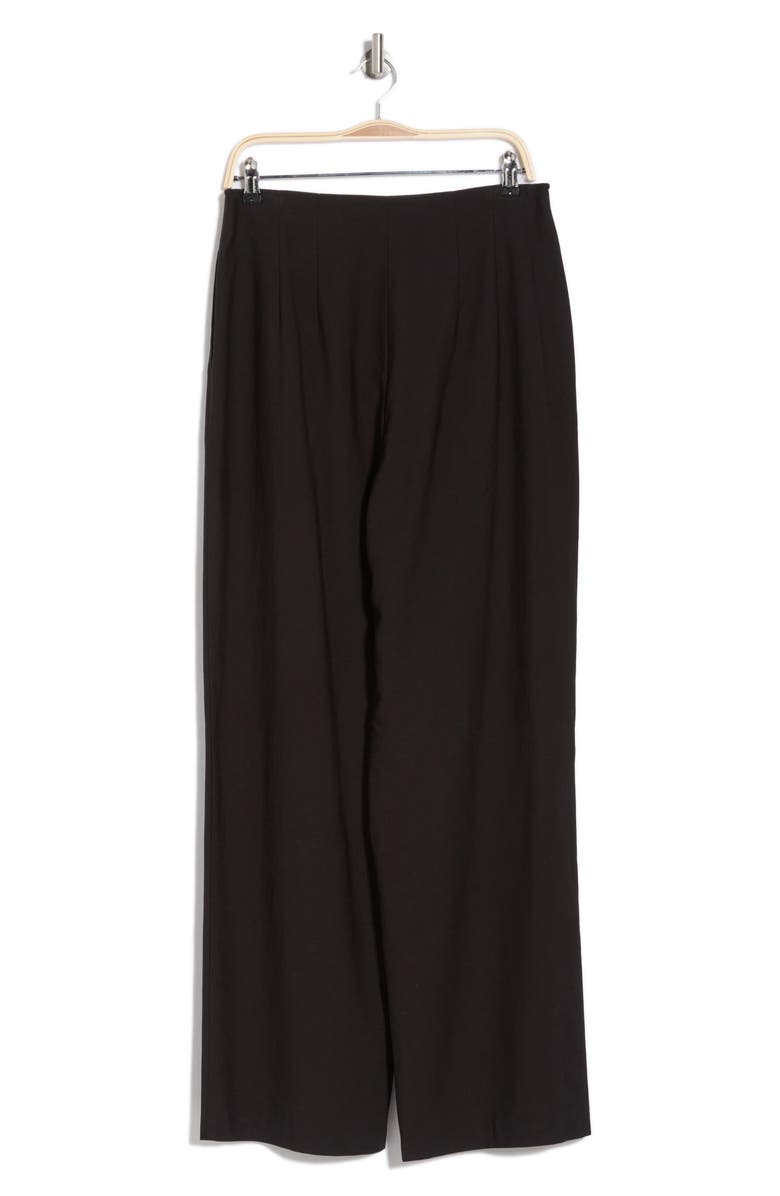 WAYF High Rise Pleated Wide Leg Pants, Alternate, color, Black