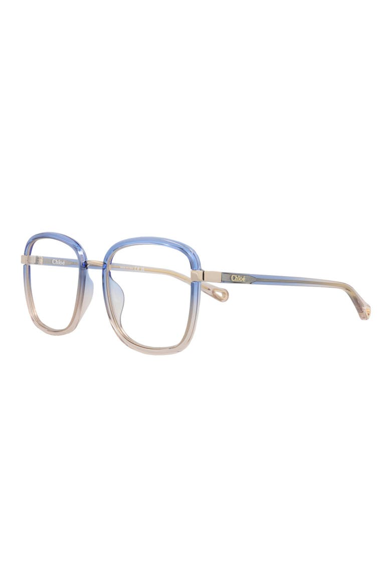 50mm Square Optical Glasses, Alternate, color, BLUE BLUE TRANSPARENT
