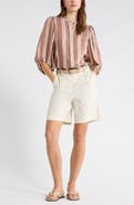 Nordstrom Stripe Balloon Sleeve Button-Up Shirt