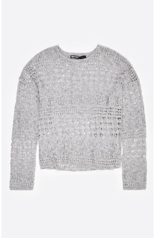 Bimba Y Lola Lurex Openwork Sweater In Silver