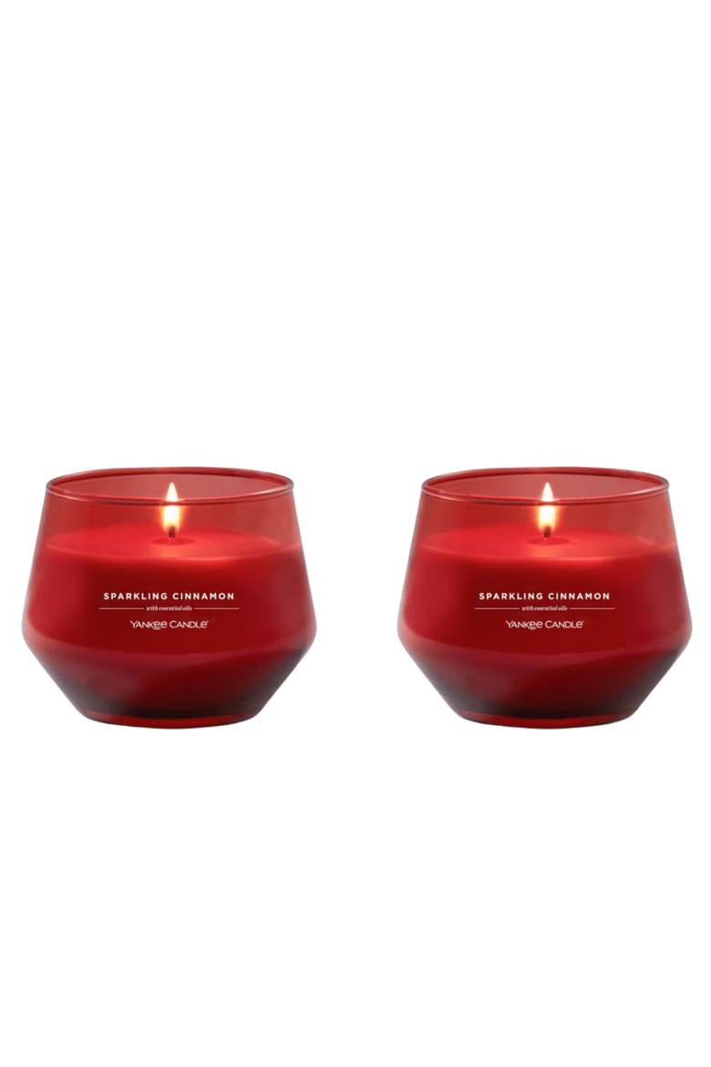 Sparkling Cinnamon Studio Candle with Essential Oils, Set of 2, Main, color, Medium Red