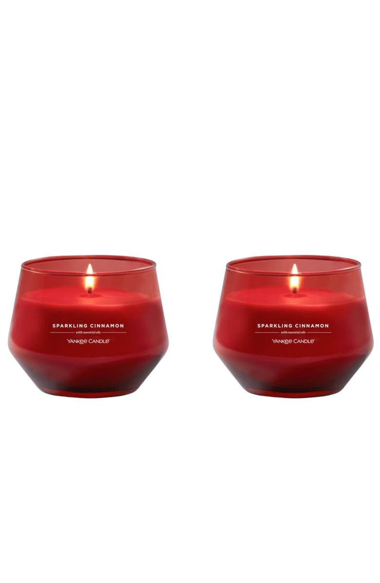 YANKEE CANDLE Sparkling Cinnamon Studio Candle with Essential Oils, Set of 2, Main, color, Medium Red