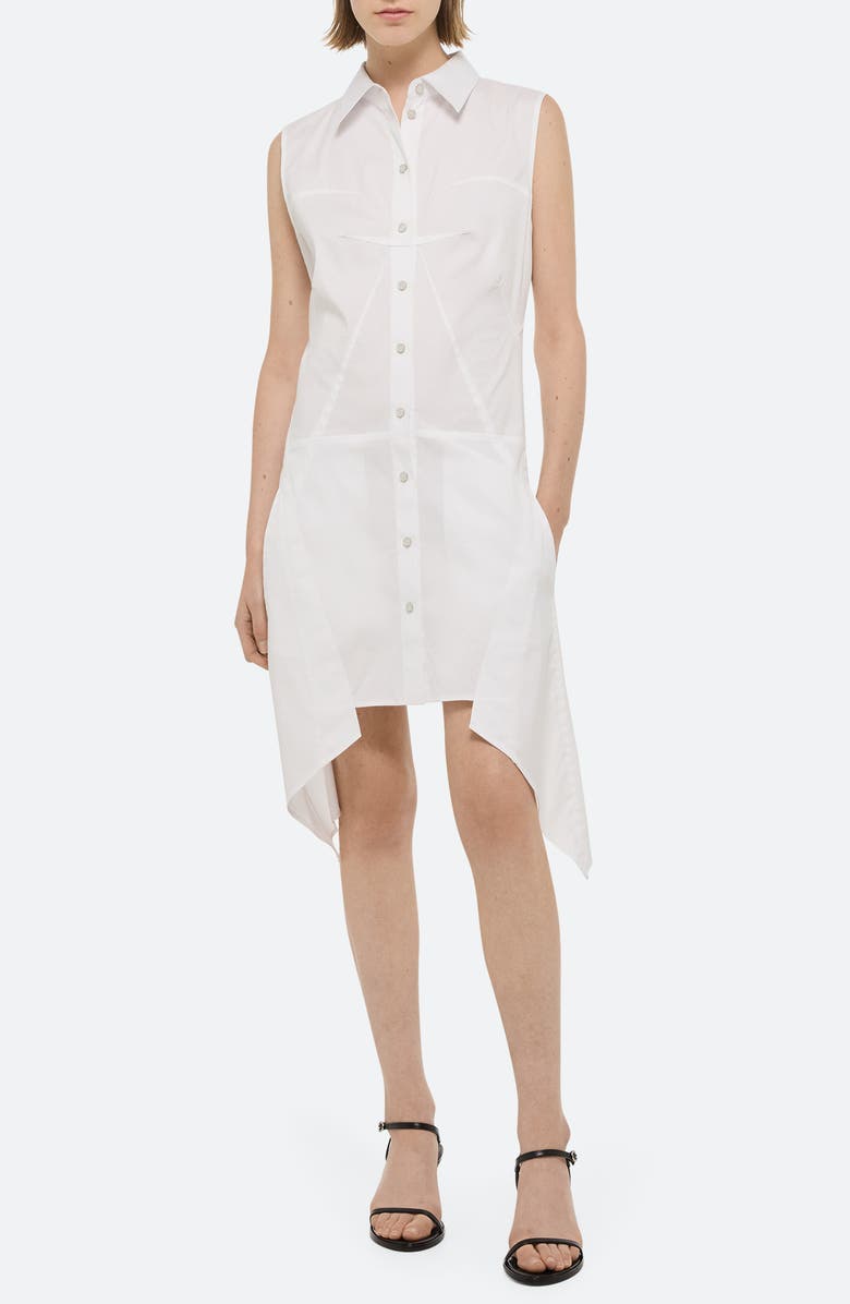 Helmut Lang Bustier Asymmetric Sleeveless Dress, Main, color, White