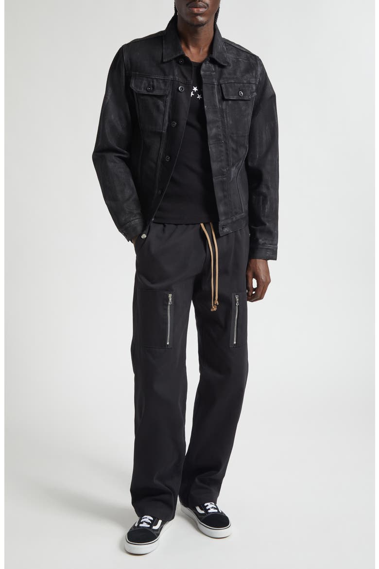Anthony Stretch Cotton Gabardine Cargo Pants, Alternate, color, BLACK
