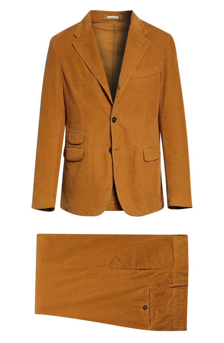 Massimo Alba Cotton Corduroy Suit, Alternate, color, Bronze