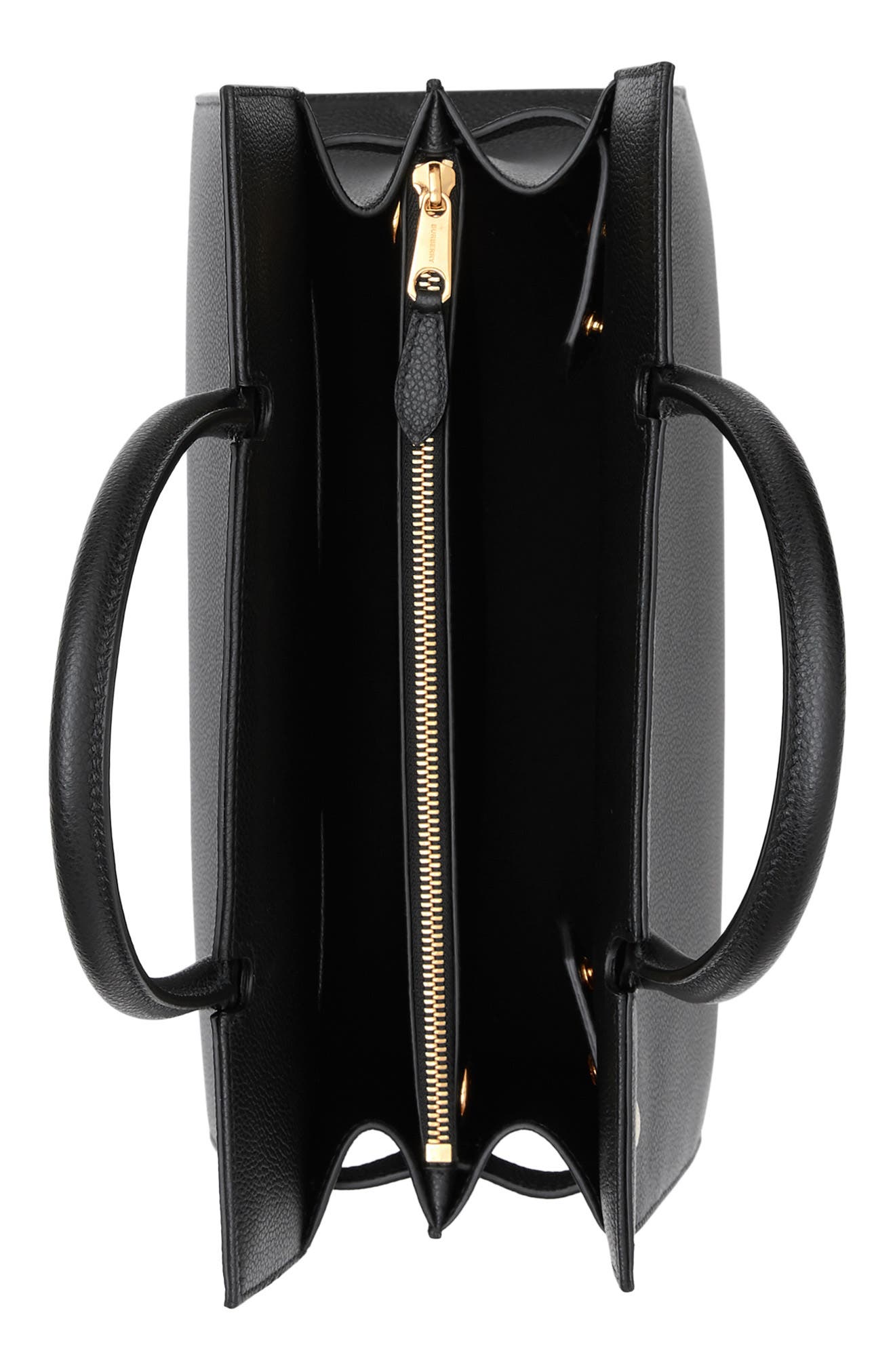 Burberry Small Title Two-Handle Leather Bag, Alternate, color, 