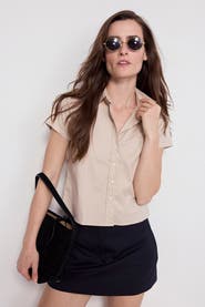 The Shirt by Rochelle Behrens The Boxy Short Sleeve Cropped Shirt