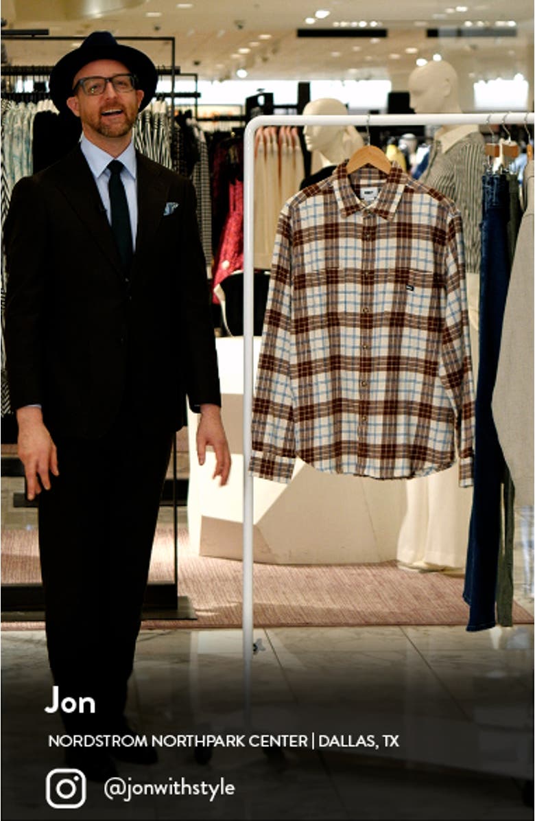 Men's Arnold Plaid Organic Cotton Flannel Button-Up Shirt, sales video thumbnail