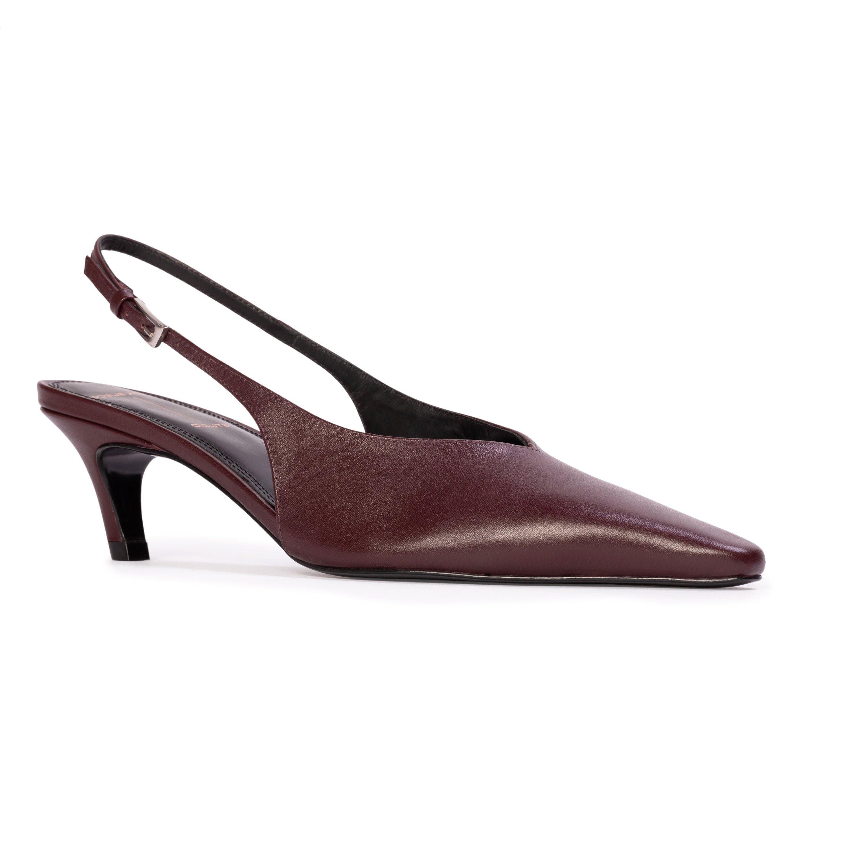 BLACK SUEDE STUDIO Lou 50 Slingback Pump, Alternate, color, Bordeaux Leather