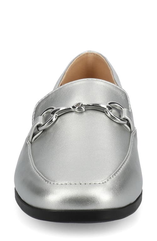 Journee Collection Women's Lacie Slide Op Tailored Loafers In Silver