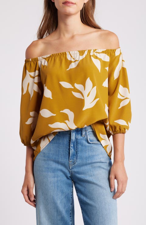 Floral Print Off the Shoulder Top