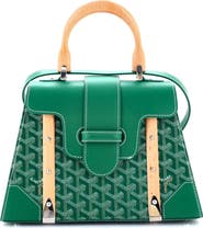 Pre-Owned Goyard Saigon Top Handle Bag Coated Canvas with Leather PM