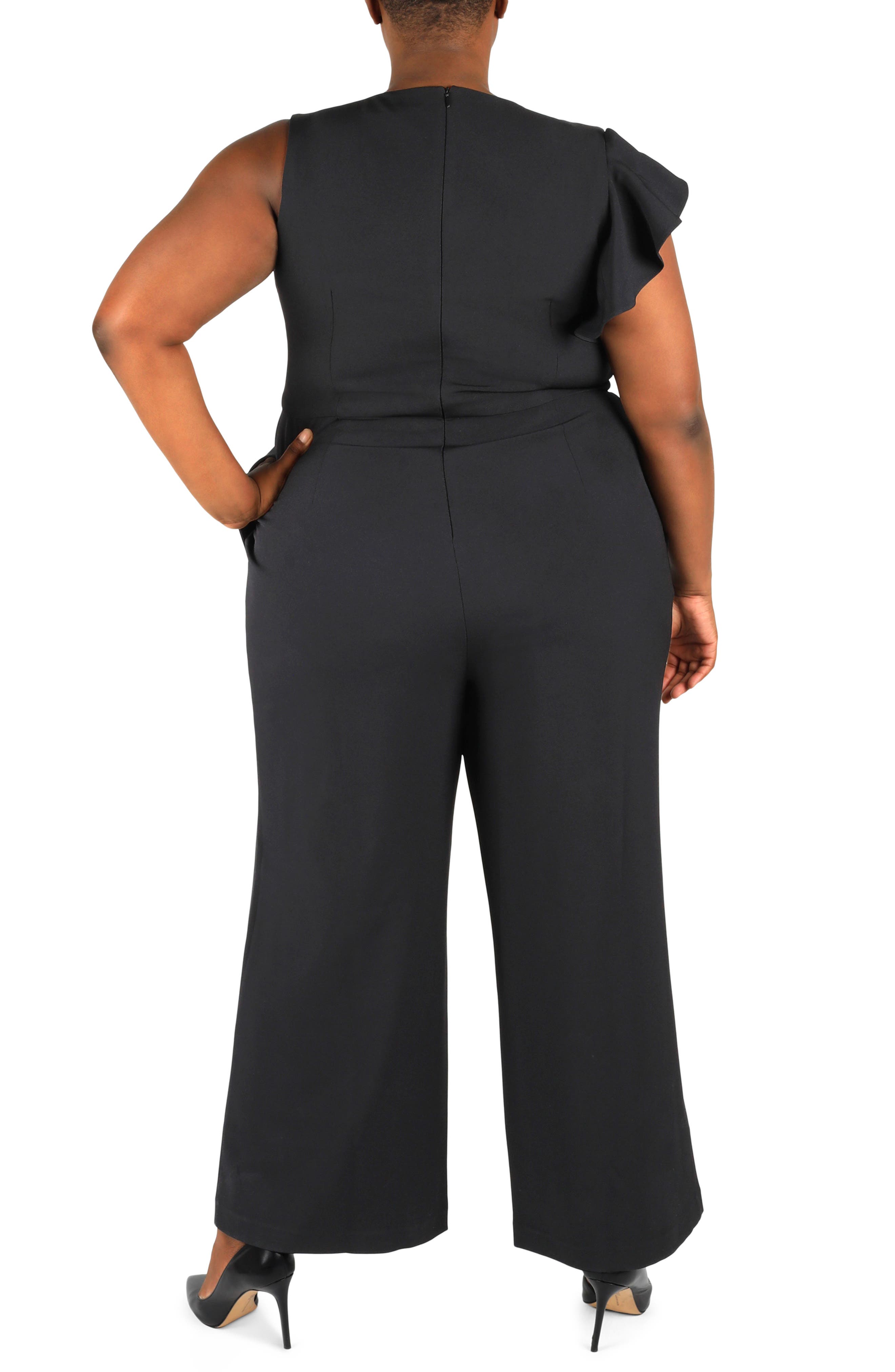 Julia Jordan Ruffle Shoulder Wide Leg Jumpsuit (Women) | Nordstromrack
