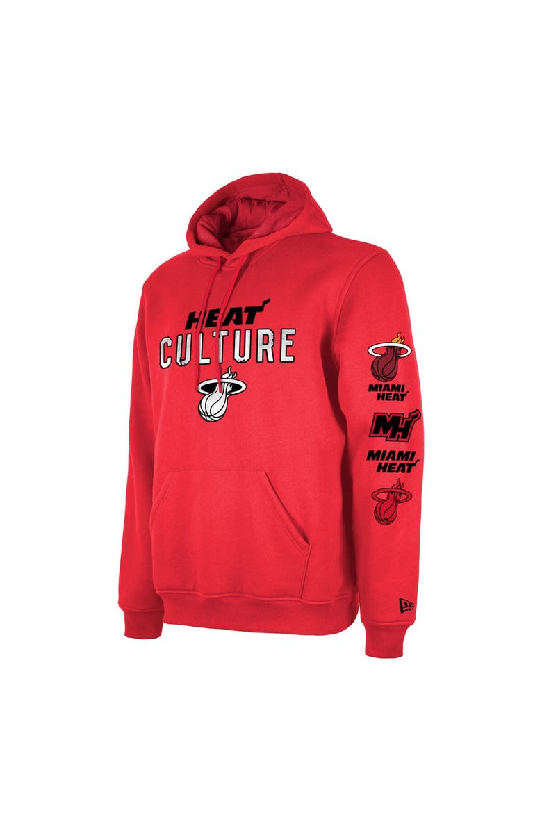 New Era Men's New Era Red Miami Heat Big 2023/24 City Edition Jersey Pullover Hoodie, Alternate, color,