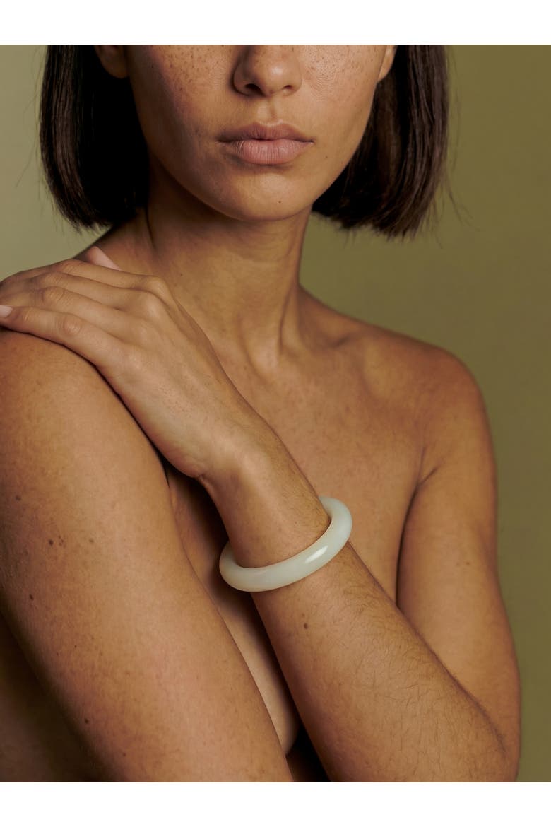 1994 Off White Thin Jade Bangle, Alternate, color, Off White
