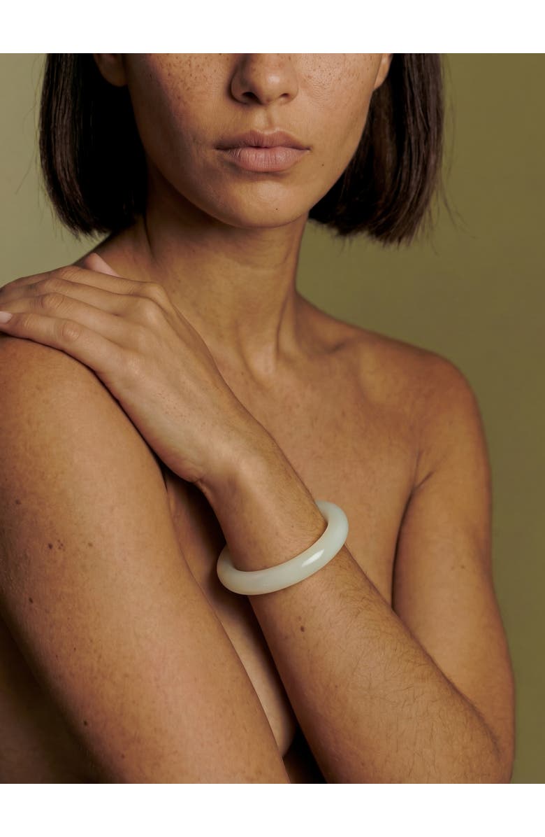 seree 1994 Off White Thin Jade Bangle, Alternate, color, Off White